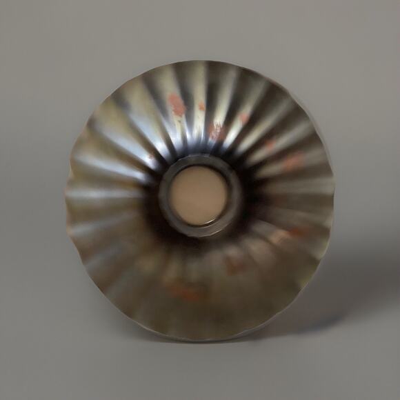 Vintage Pendant Light Shade 2.36"x8" Industrial Style Distressed Gold Tone Metal - Picture 2 of 4